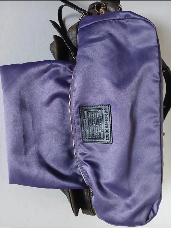 Coach Hampton Leather Lindsey satchel hang bag mahogany brown gold hardware - Picture 12 of 16